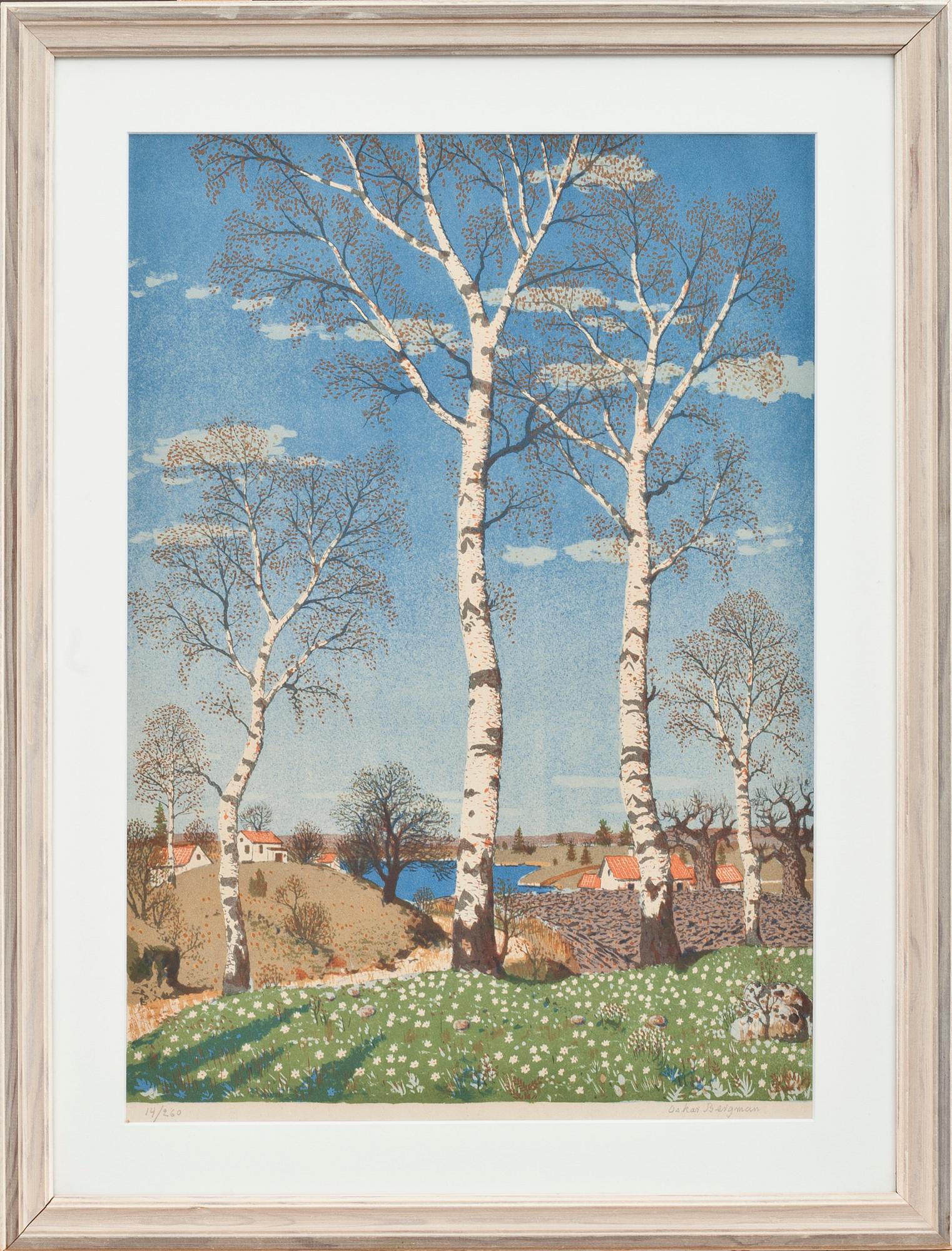 OSKAR BERGMAN,  färglitografi, signerad och numrerad 14/260.