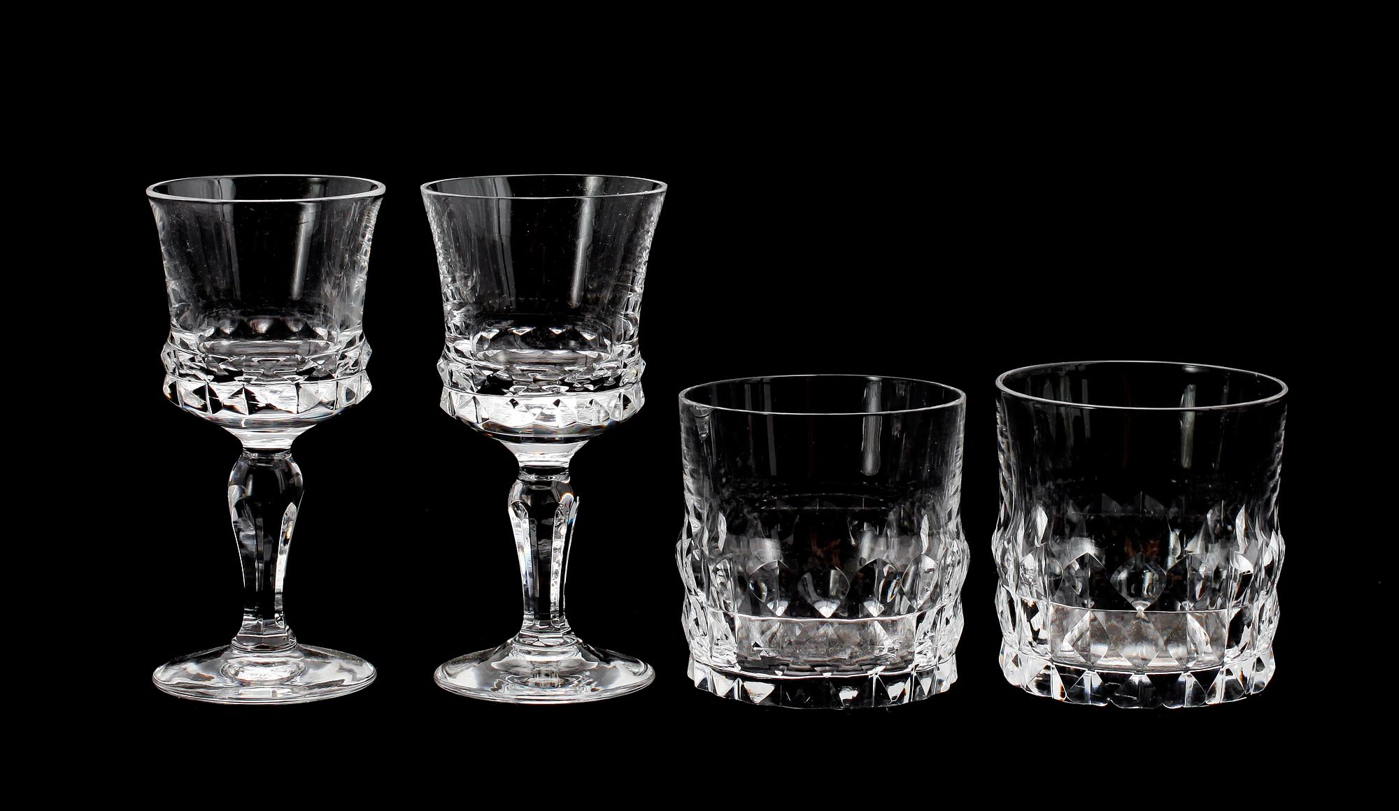 WHISKYGLAS OCH LIKÖRGLAS, 8+12 st, kristall, Silvia, Orrefors.