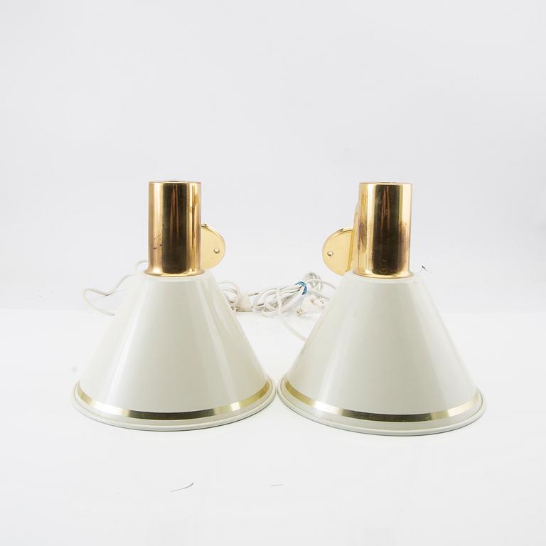 Wall lamps, a pair from Örsjö Lighting, late 20th century.