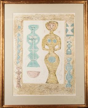 MASSIMO CAMPIGLI, färglitografi, signerad, daterad 61 och numrerad 85/100.