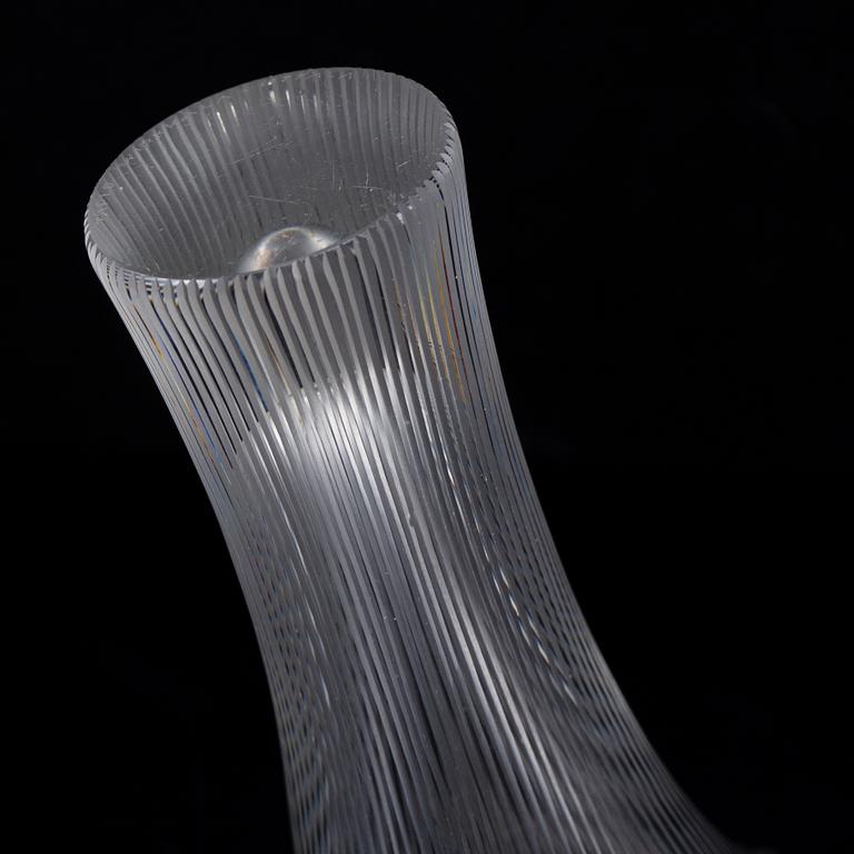 A glass vase by Tapio Wirkkala, Iittala, Finland.