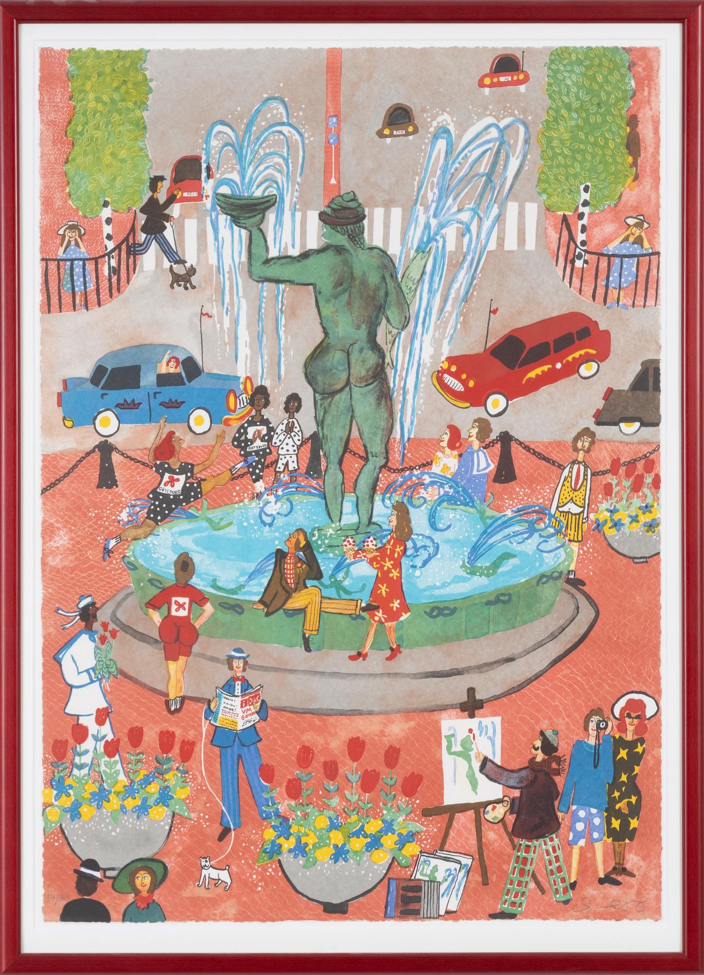 Marika Lang, färglitografi, signerad 54/360.