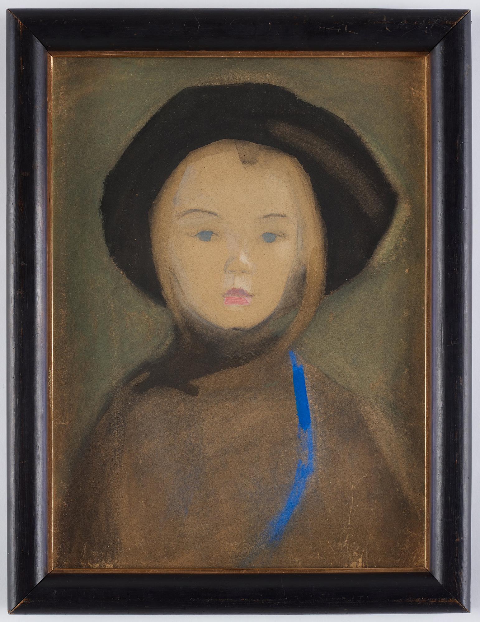 Helene Schjerfbeck, "Girl with Blue Ribbon".