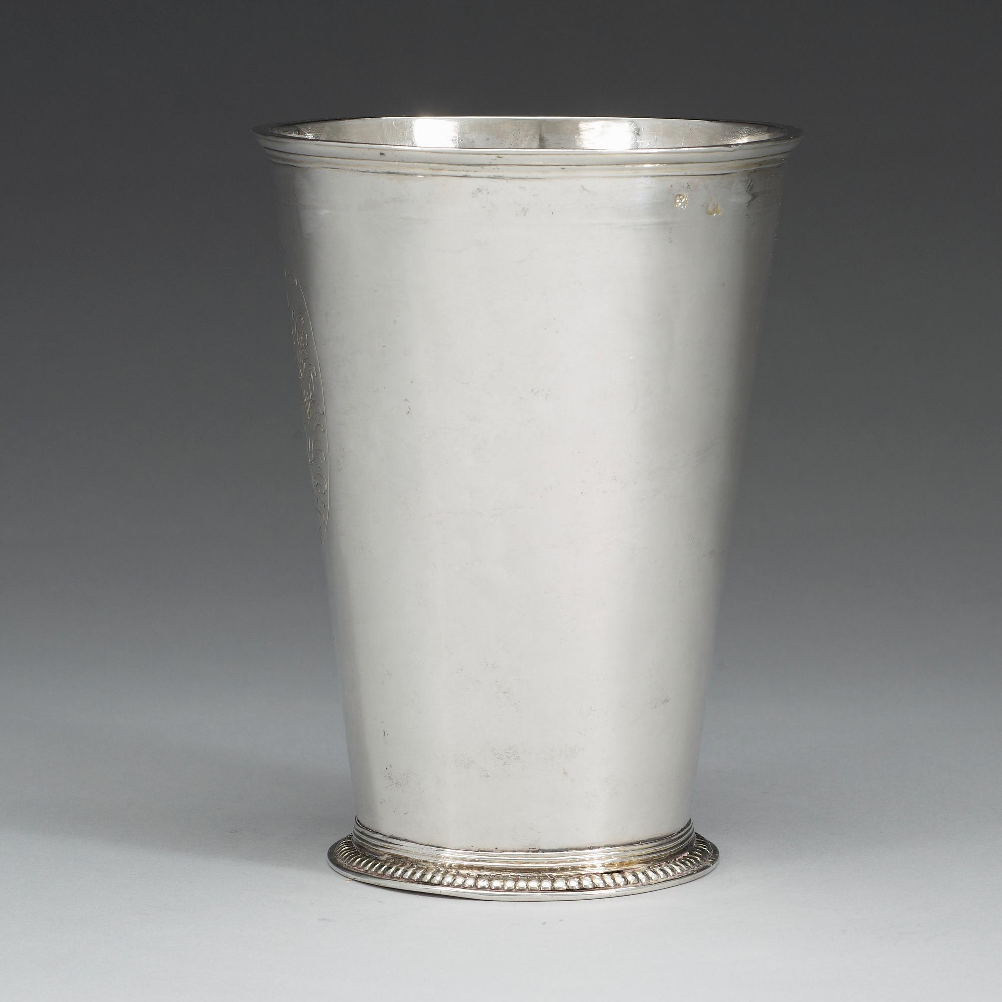 A Baltic 18th century parcel-gilt beaker, possibly Joachim Meinecke (1703-1710), Riga.