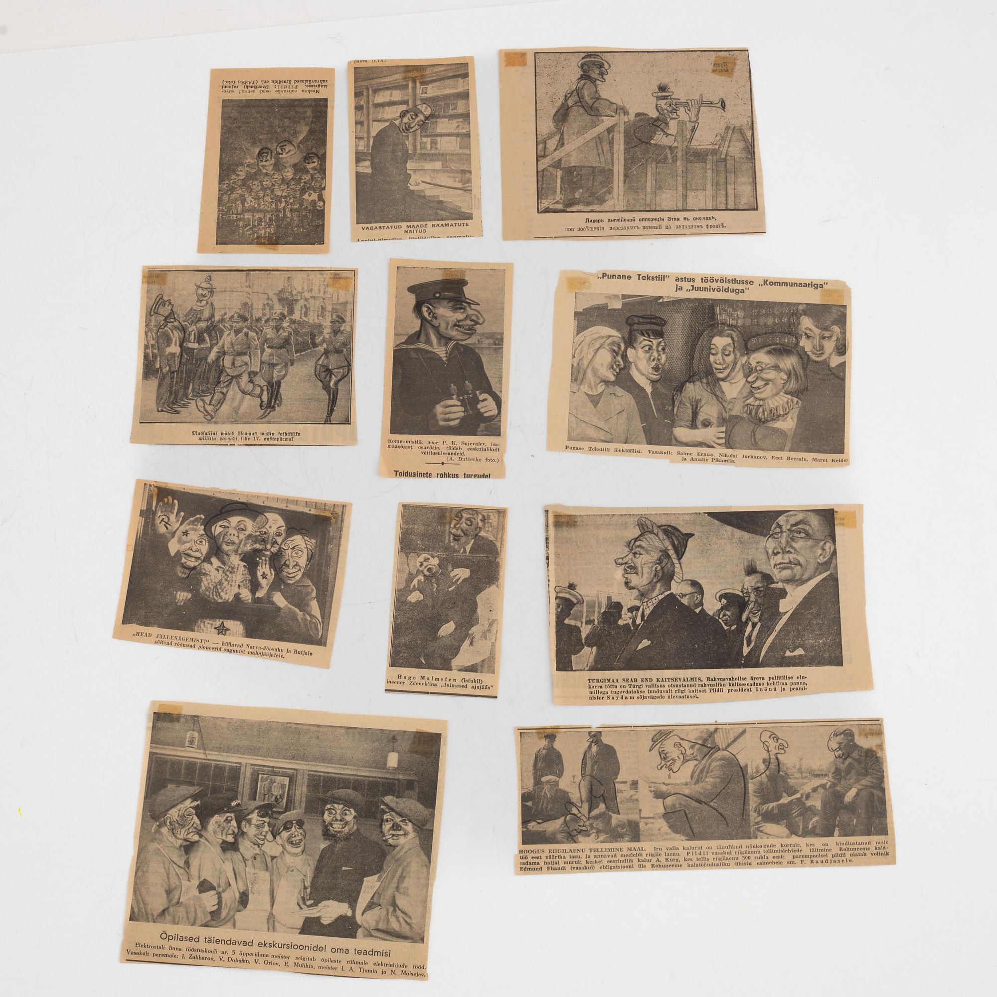 Eduard Wiiralt, 27 bemålade tidningsurklipp.