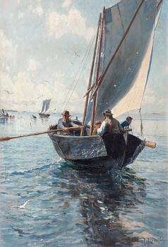 16. Johan Krouthén, Fiskare i båt.