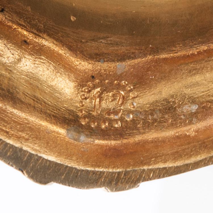 KYNTTILÄNJALKAPARI, kullattua pronssia, uusrokokoo, noin 1860-70-luku.