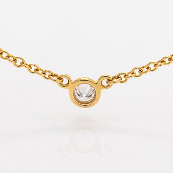 Tiffany & Co, Elsa Peretti, halsband, "Diamonds by the Yard", 18K guld med en briljantslipad diamant.