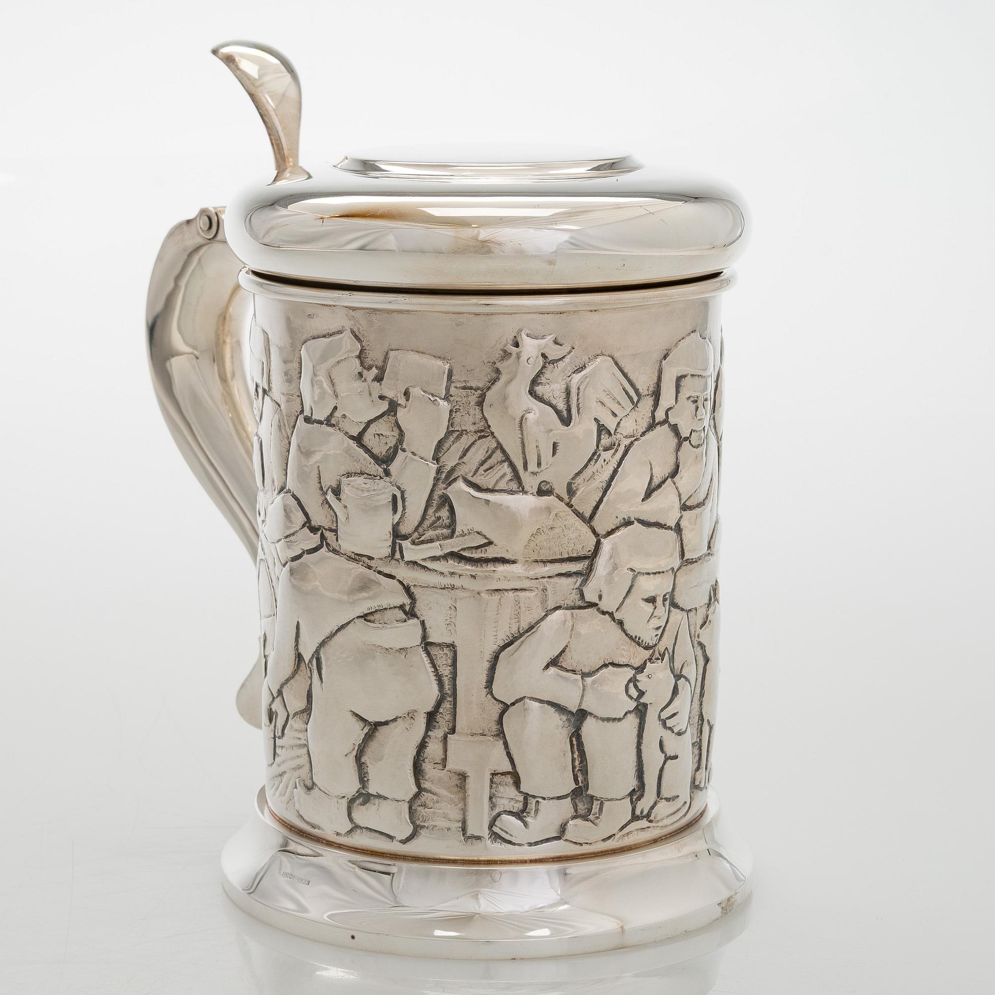 A silver tankard, Auran Kultaseppä Turku 1972.