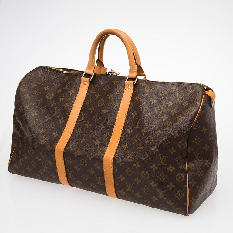 MONOGRAM CANVAS KEEPALL 50 BAG.