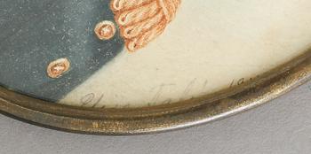 ELISE ARNBERG, akvarell, miniatyr. Signerad Elise Talén 1843.