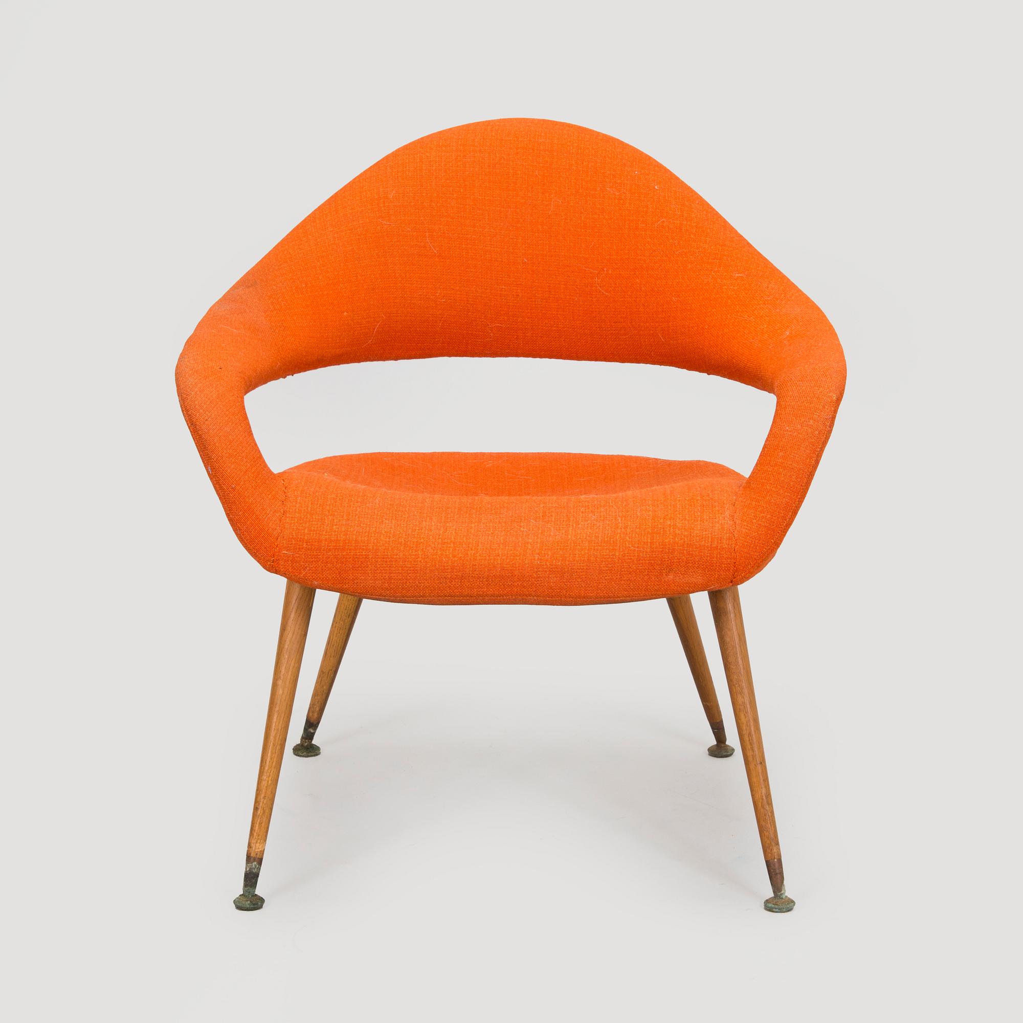 Gastone Rinaldi, nojatuoli, "DU 55 P", Italia. Malli muotoiltu vuonna 1954.