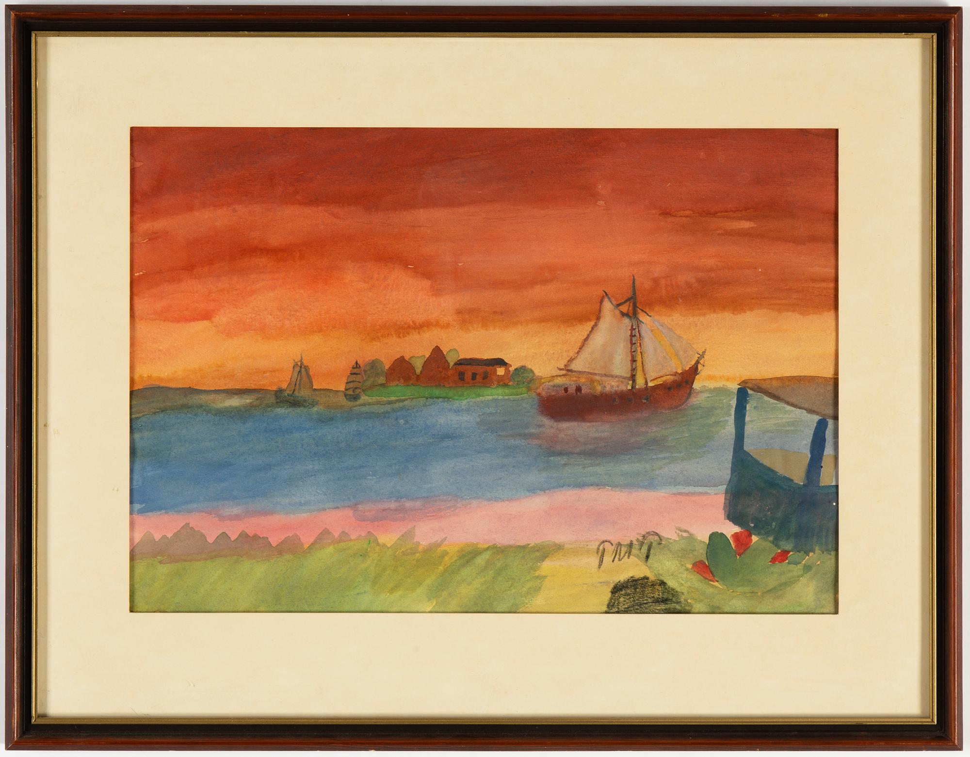 Primus Mortimer Pettersson, watercolor, signed.