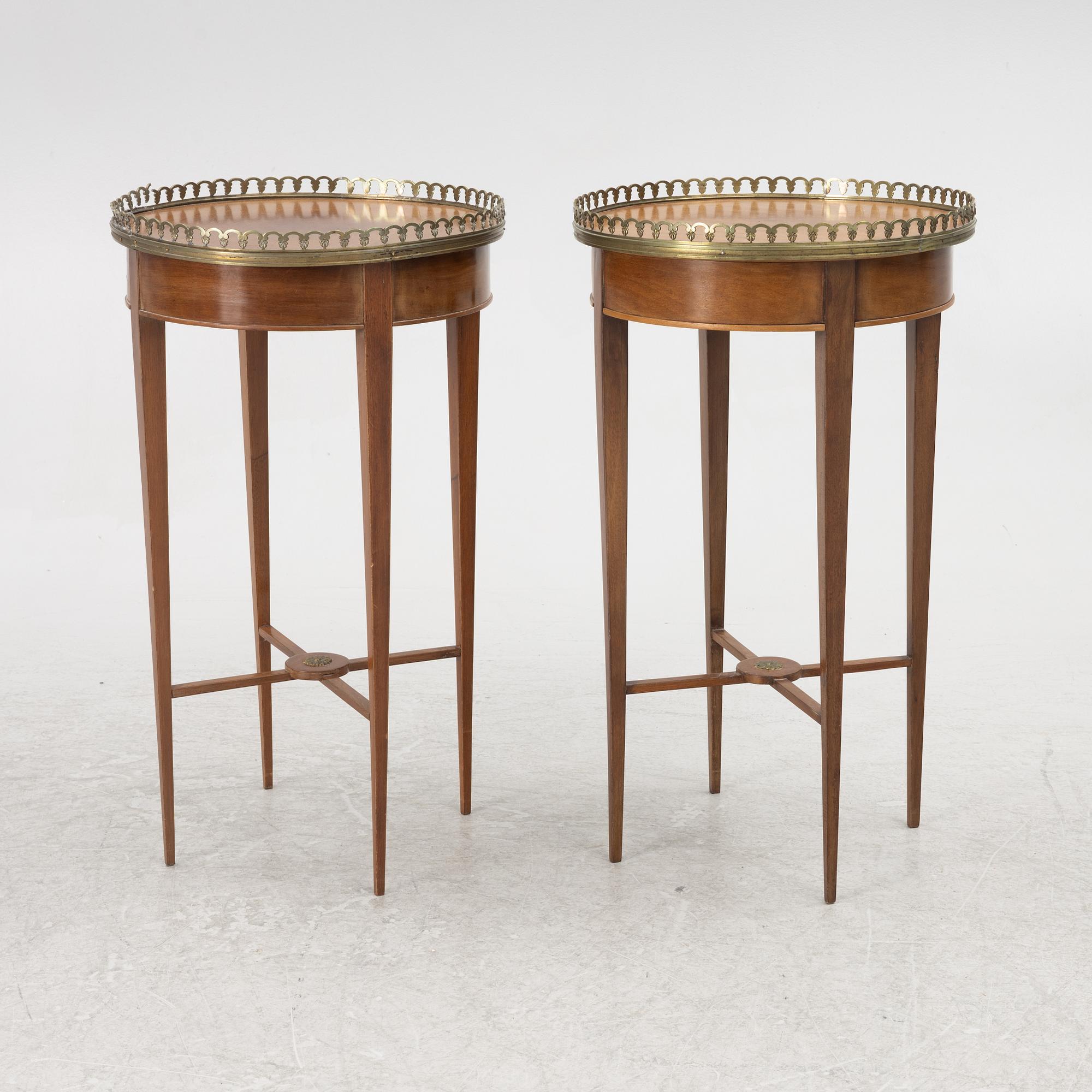A pair of Gustavian style side tables, Sweden, around 1900.
