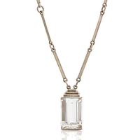 Wiwen Nilsson, Pendant, sterling silver with faceted rock crystal, Lund 1944.