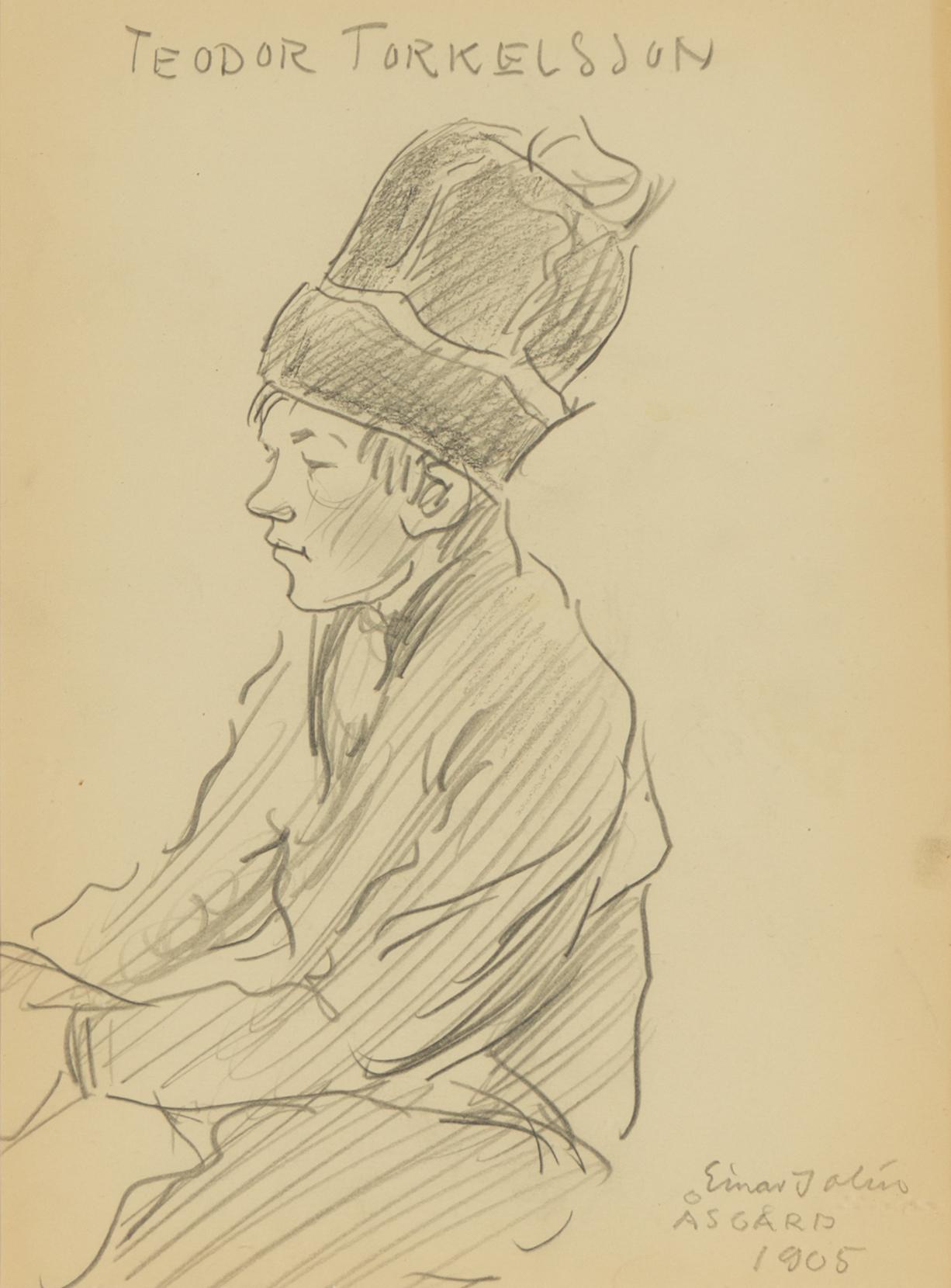 Einar Jolin, "Teodor Torkelsson" Portrait of a Lady verso.