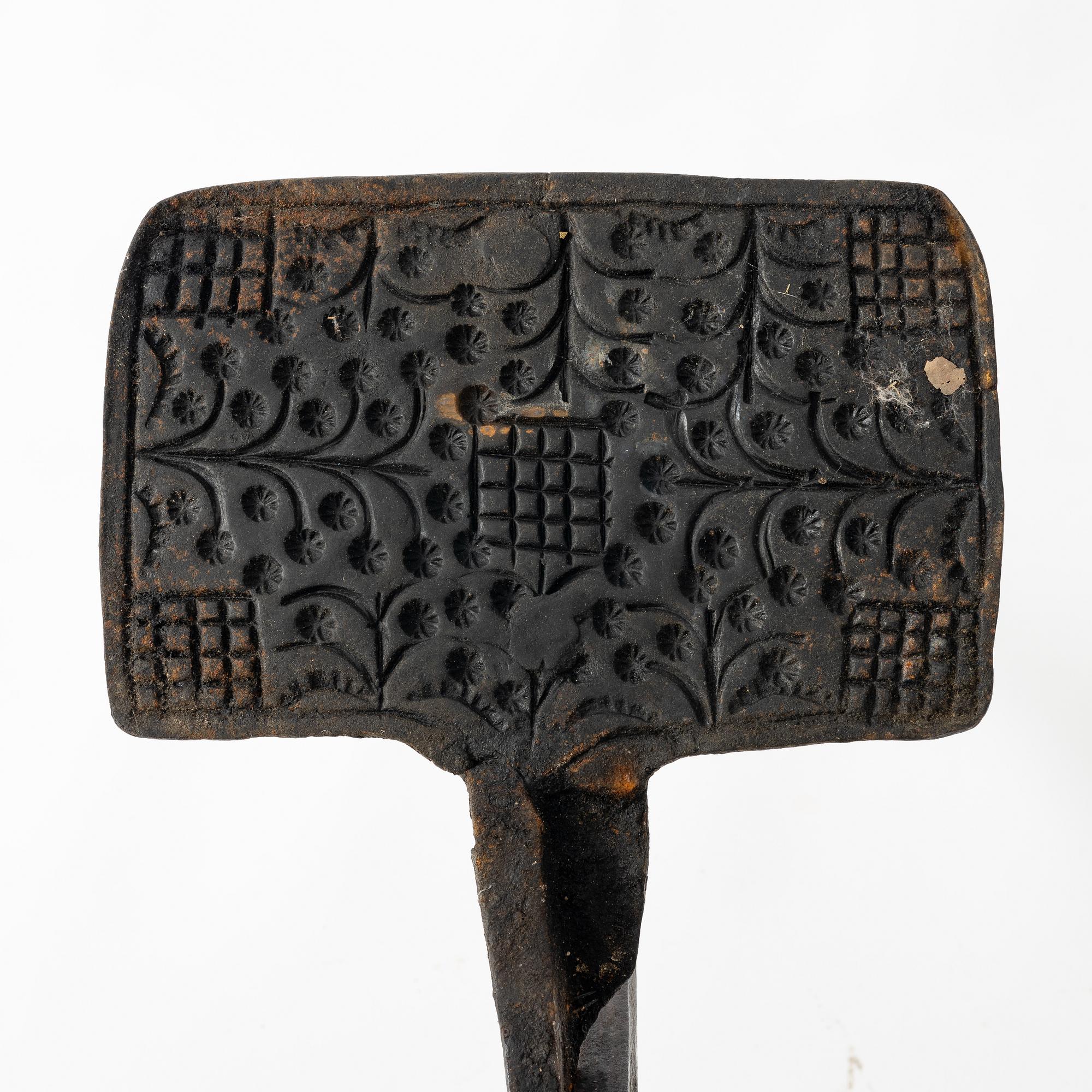 A Swedish waffle iron, 18th century.