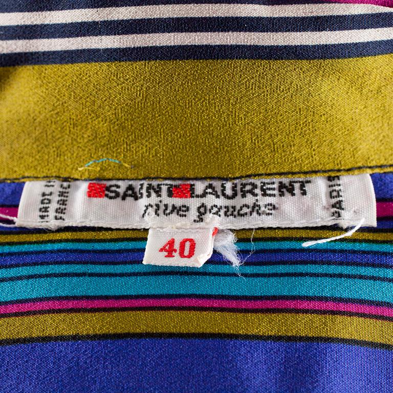 A silk blouse by Yves Saint Laurent.