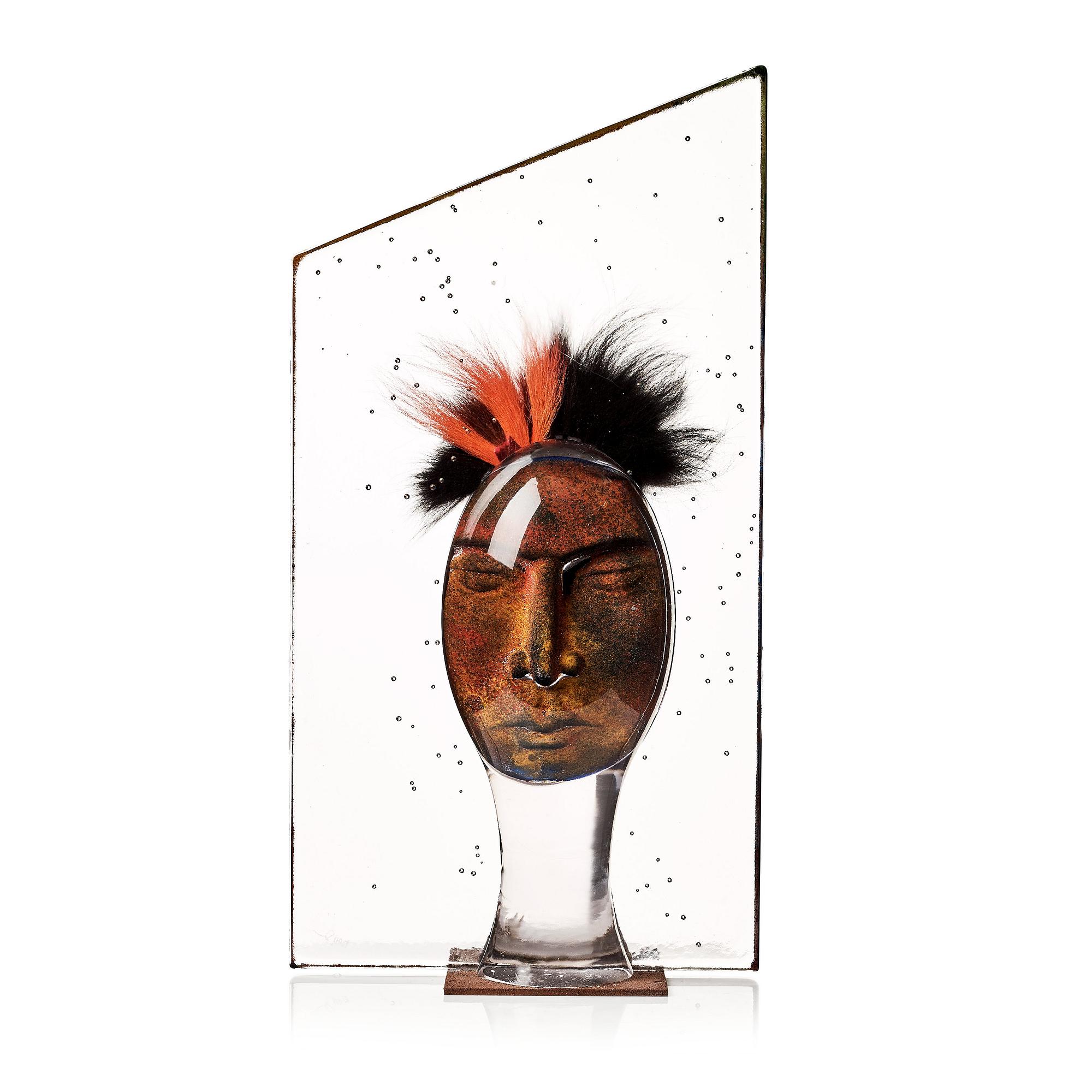 Kjell Engman, skulptur "There are two sides", Kosta Boda, unik.