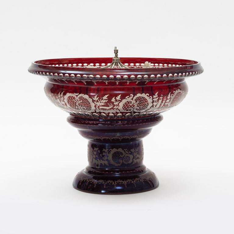 Fountain, Bohemian glass, mid-19th century.