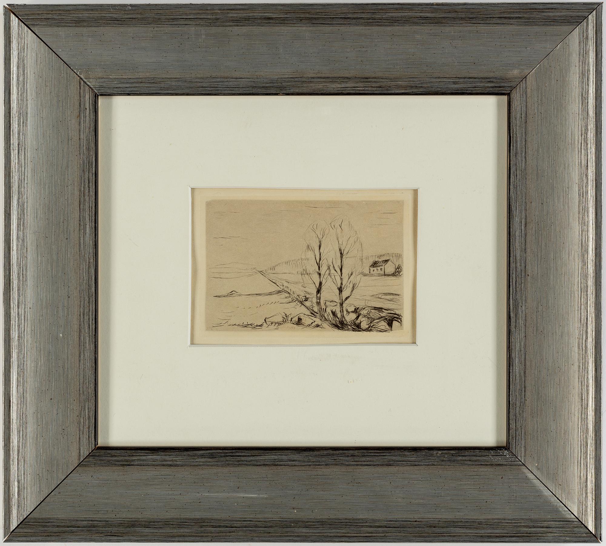 EDVARD MUNCH, drypoint, from Die Kunst des Radierens, 1919.