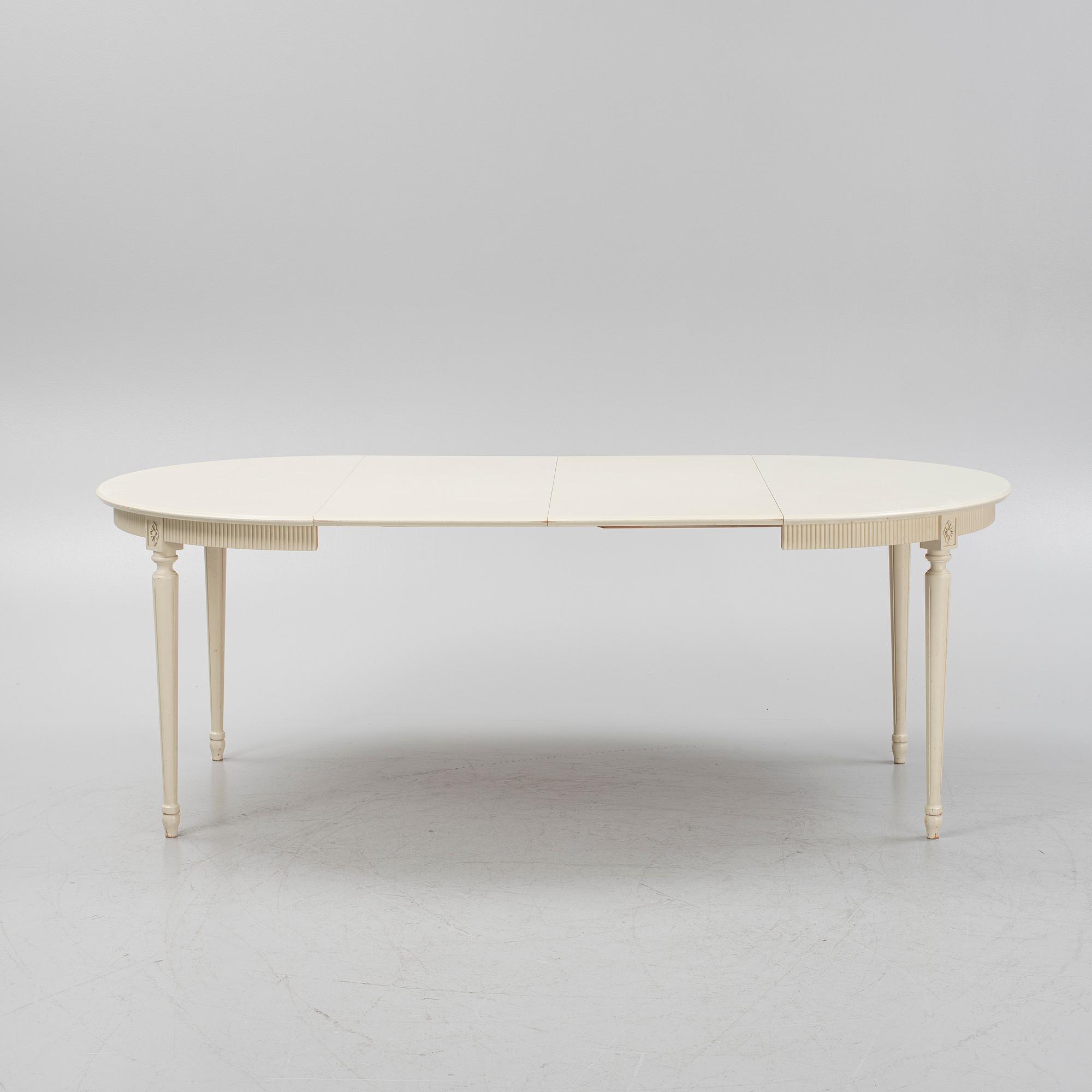 A Gustavian style dining group, mid 20th Century.