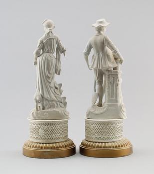 FIGURER, 1 par, parian, England, 1900-tal..