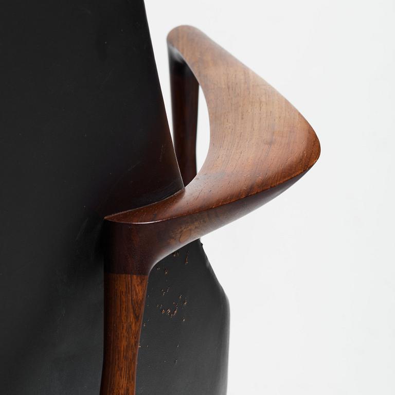 Ib Kofod-Larsen, a palisander "Elisabeth", easy chair, model "U 65", Christensen & Larsen, Copenhagen, Denmark, 1950-60's.