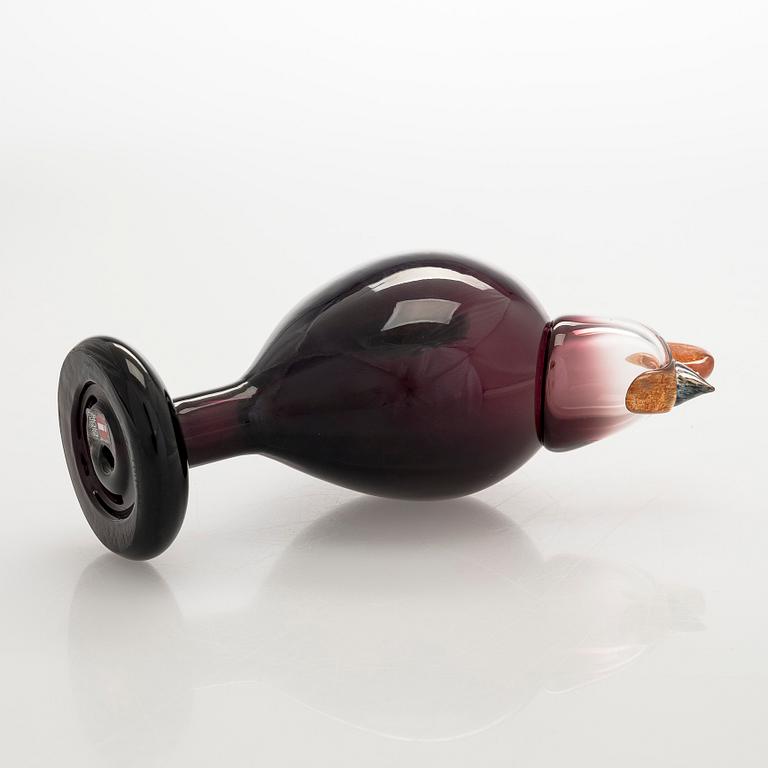 Oiva Toikka, lasilintu, signeerattu O. Toikka Nuutajärvi 1998.