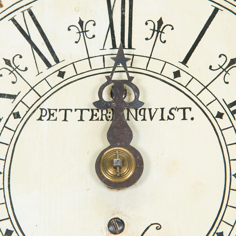 A longcase clock from Åland, Petter Linqvist, dated 1785.