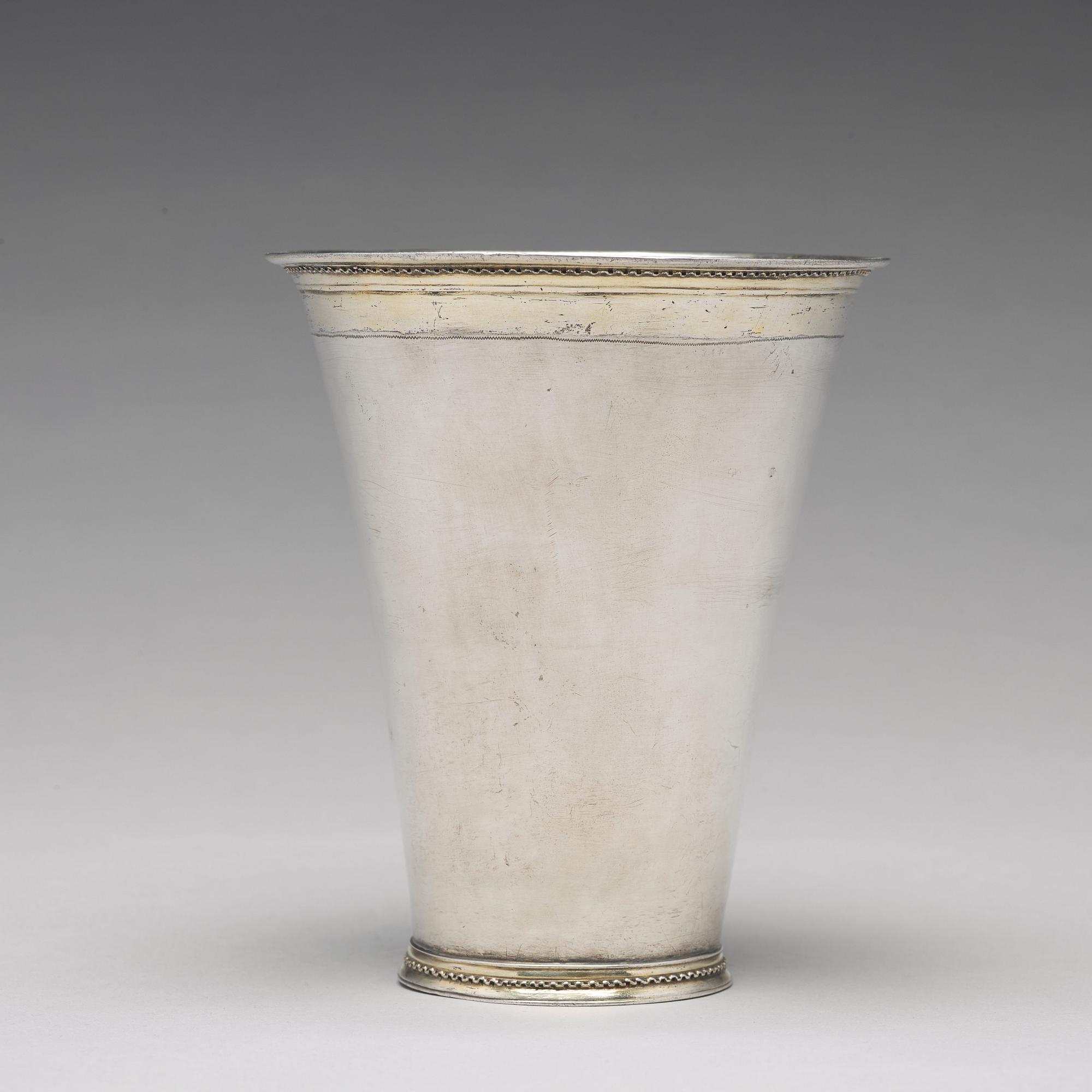A Swedish 18th century parcel-gilt silver beaker, mark of Herman Hermansson, Göteborg 1717.