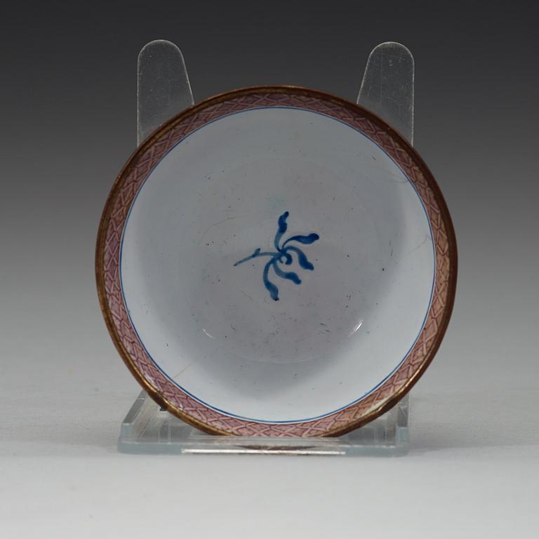 An enamel on copper tea cup, Qing dynasty, 19th Century.