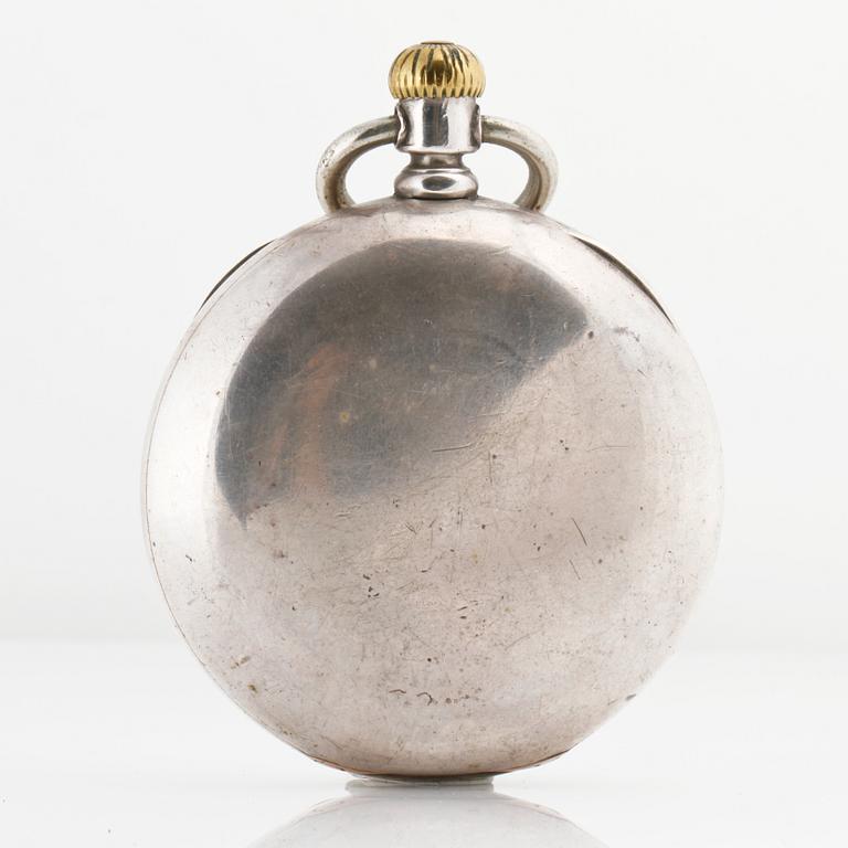 FICKUR, silver samt coin silver, Stewart Dawson & Co, Liverpool och Elgin Natl Watch Co, USA, 1800-talets andra hälft.