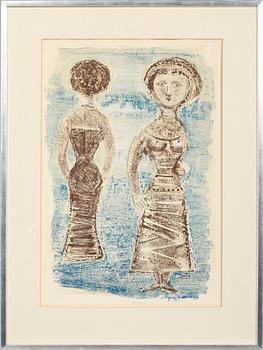 Massimo Campigli · MASSIMO CAMPIGLI, färglitografi, signerad och numrerad 167/175.