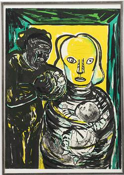 Lena Cronqvist, färglitografi ut ett drömspel, ramad.