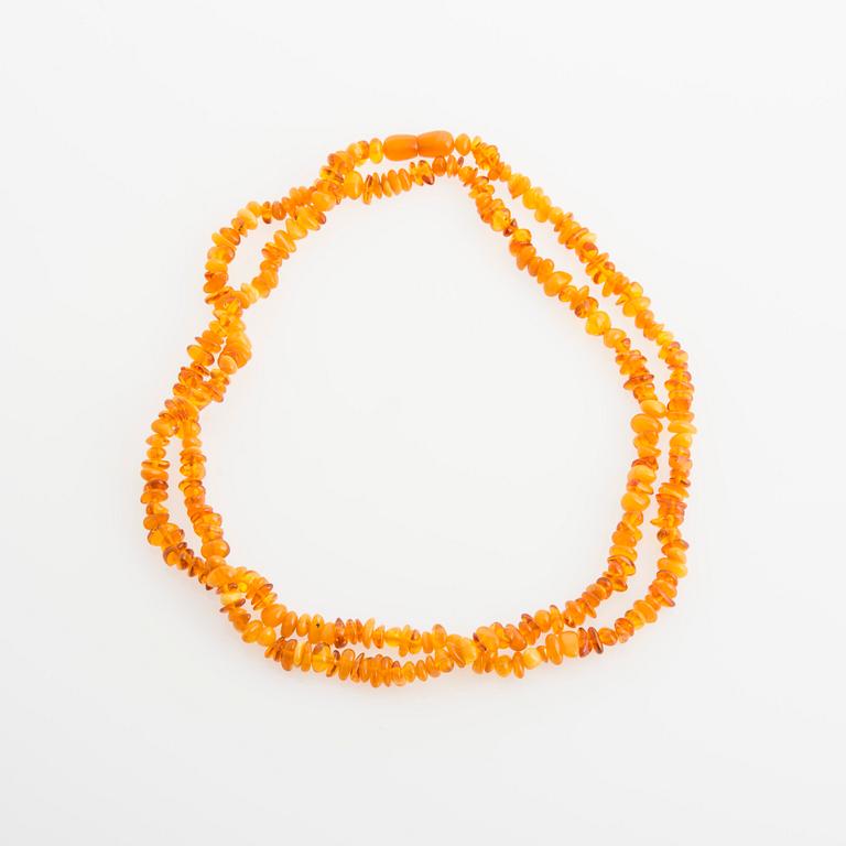 COLLIER, 2 st, bärnsten.