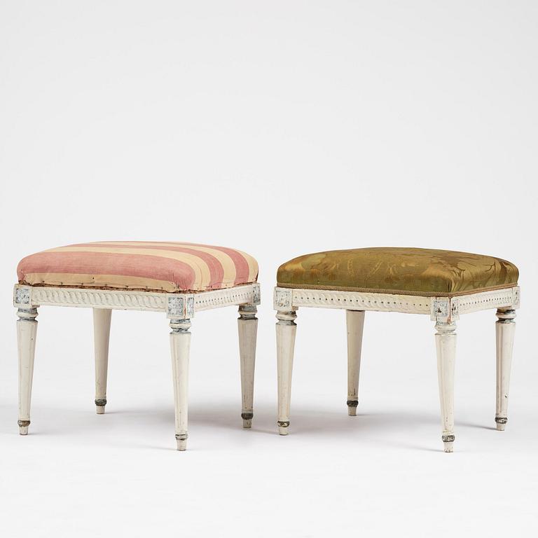 A pair of Gustavian stools by J. E. Höglander (master in Stockholm 1777-1813).