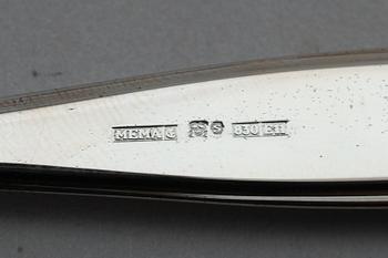 BESTICK, 12 snarlika delar, silver, MGAB och Mema, 1960/70-tal. Vikt med stålblad ca 340 g.