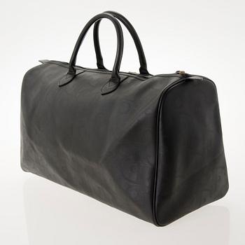 CHRISTIAN DIOR Black Monogram Coated Canvas Duffel Bag.