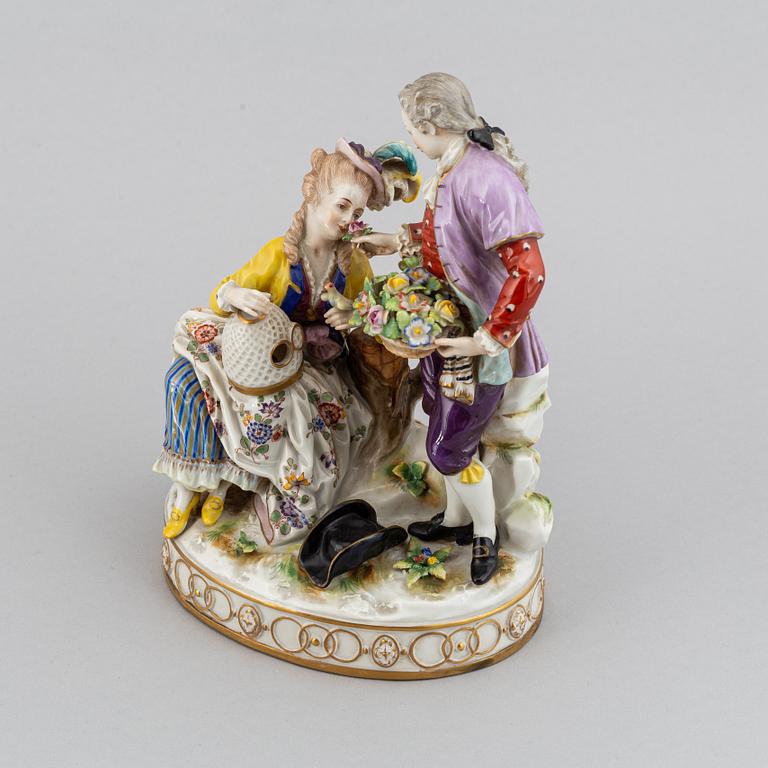 A porcelain figurine, Naples style mark, first half of the 20th century.
