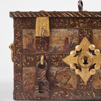 A Baroque German presumably Nuremberg iron 'Armada' chest, later part of the 17th century.