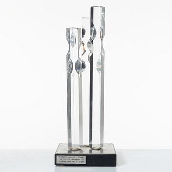 Jan Johansson, skulptur, "Metropolis I", Orrefors, 1973.