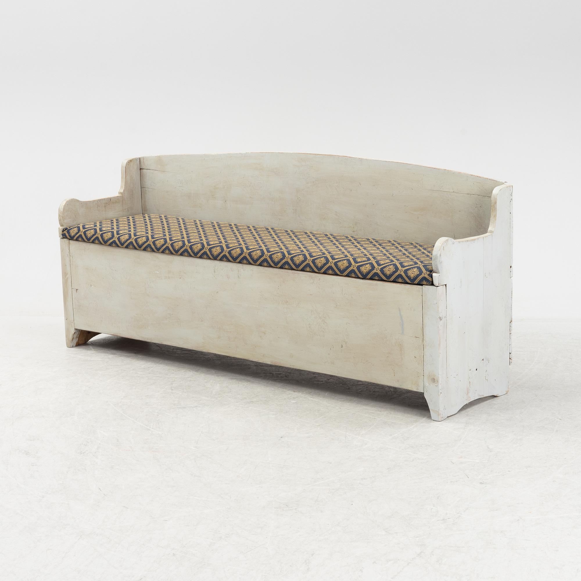 A painted bench, 19th Century.