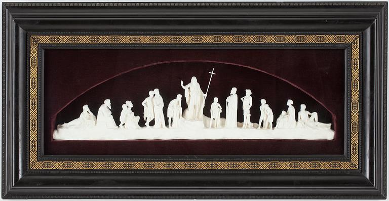 VÄGGRELIEF, gips, 1800-talets slut.