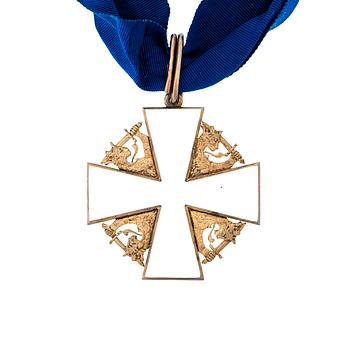 MIATLI, Suomen Valkoisen Ruusun ritarikunta, kullattua hopeaa, emalia.