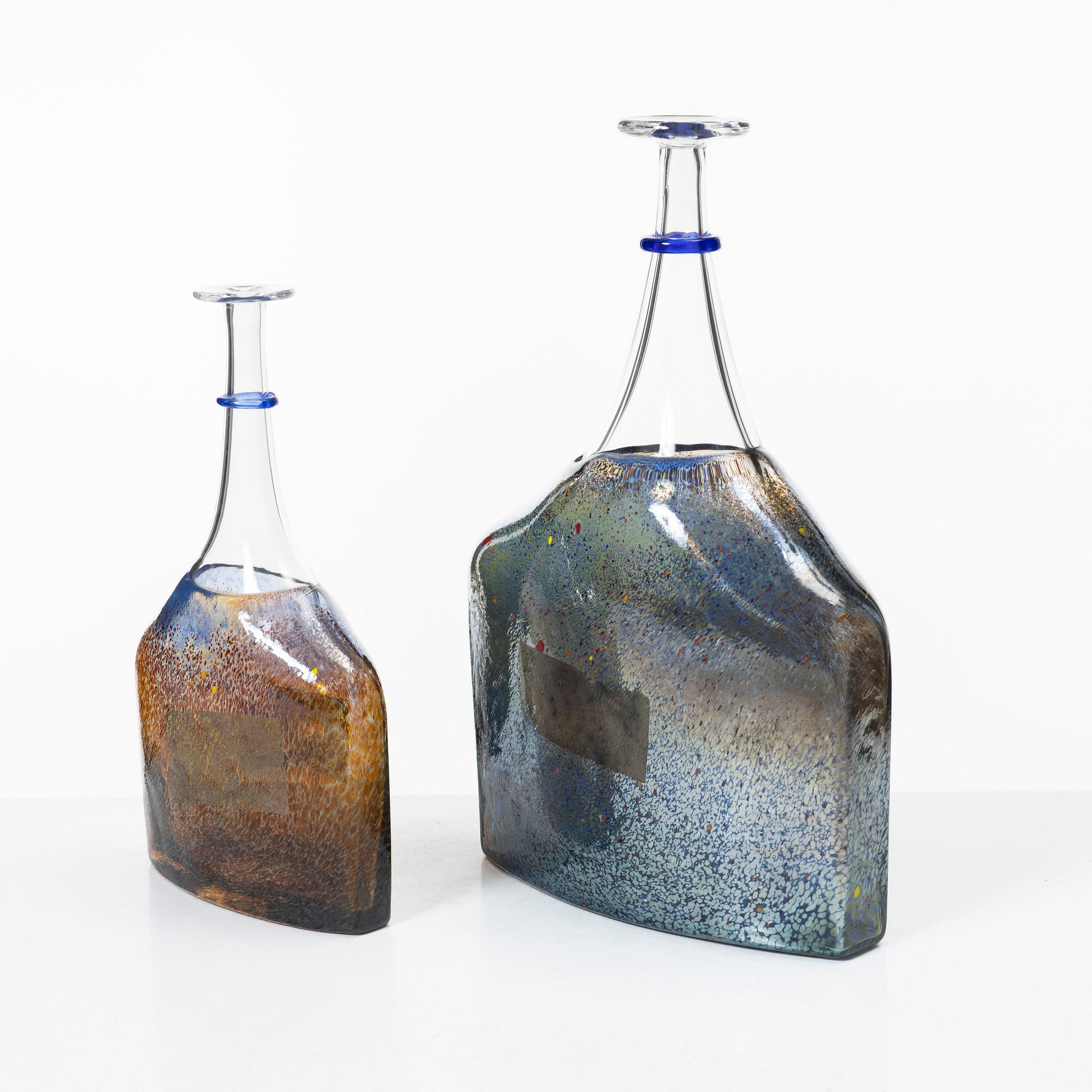Bertil Vallien, four 'Satellite' vases, Kosta Boda, Sweden.