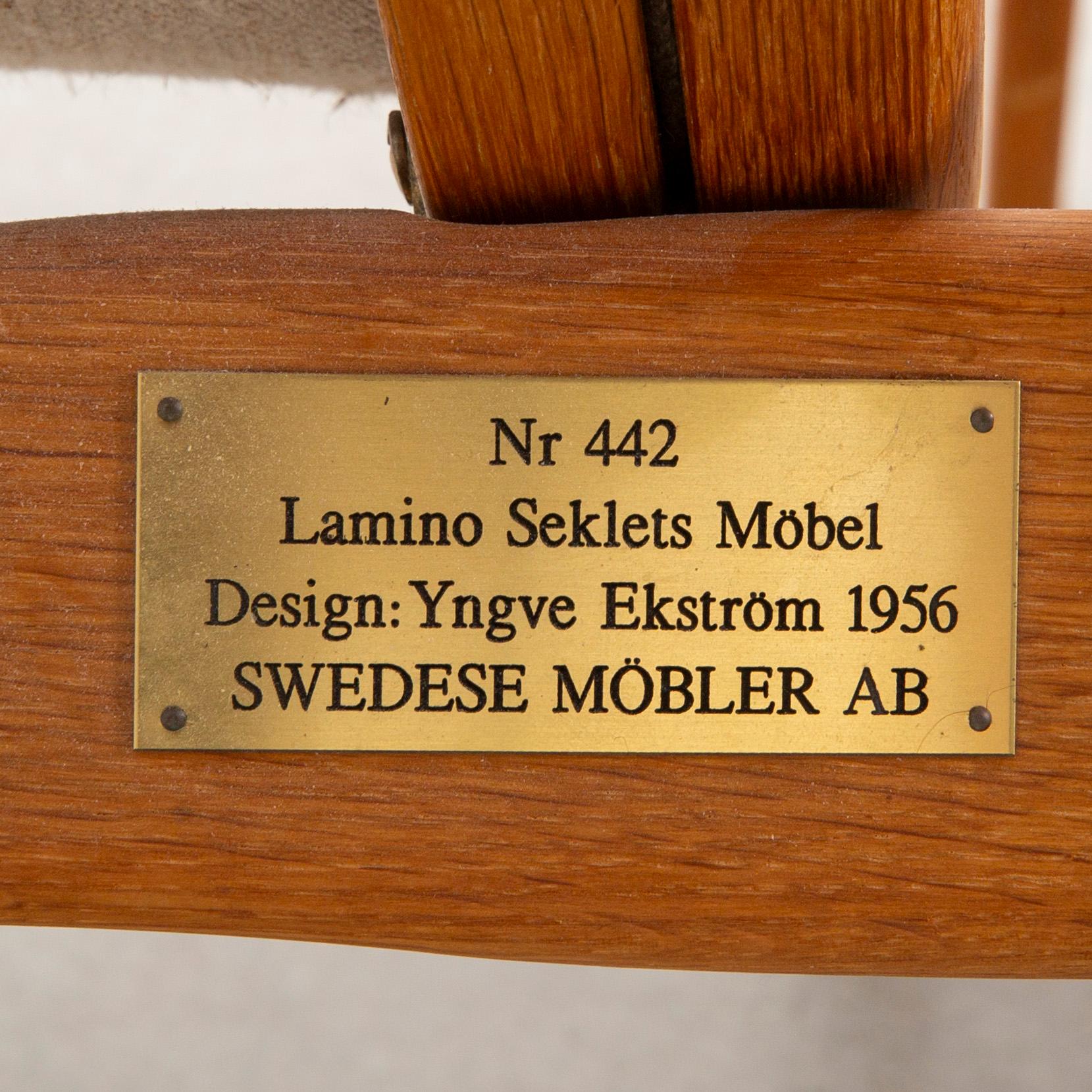 Yngve Ekström, armchair and footstool "Lamino", anniversary edition, Swedese.