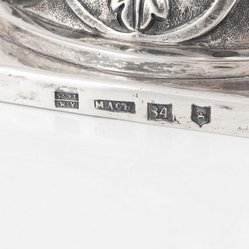 A pair of late Empire silver candlesticks, Grodno, Belarus, 1855.