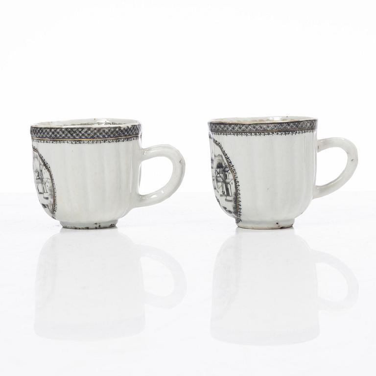 Thirteen porcelain cups, China, mostly 18th century.