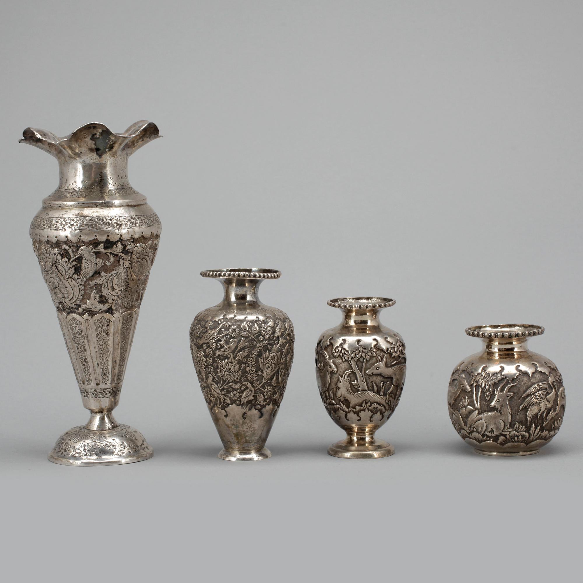 PARTI SILVER, 8 delar, Persien, 1800-/1900-tal, vikt ca 673 gram.